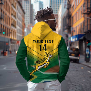 Custom South Africa Rugby Hoodie Springboks Go Champions African Pattern