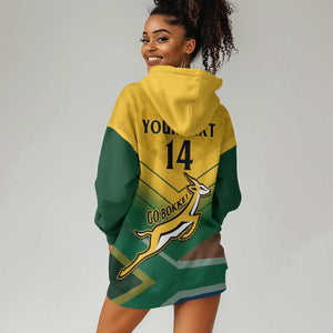 Custom South Africa Rugby Hoodie Dress Springboks Go Champions African Pattern