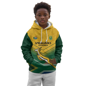 Custom South Africa Rugby Kid Hoodie Springboks Go Champions African Pattern