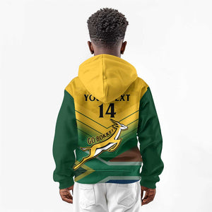 Custom South Africa Rugby Kid Hoodie Springboks Go Champions African Pattern