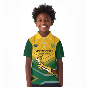 Custom South Africa Rugby Kid Polo Shirt Springboks Go Champions African Pattern