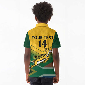 Custom South Africa Rugby Kid Polo Shirt Springboks Go Champions African Pattern