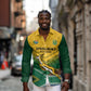 Custom South Africa Rugby Long Sleeve Button Shirt Springboks Go Champions African Pattern