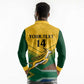Custom South Africa Rugby Long Sleeve Polo Shirt Springboks Go Champions African Pattern
