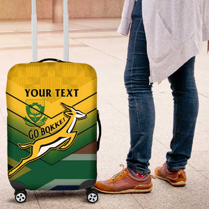 Custom South Africa Rugby Luggage Cover Springboks Go Champions African Pattern