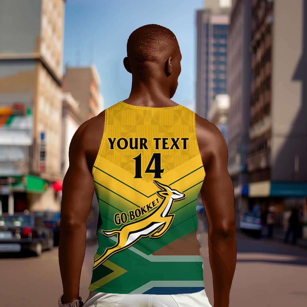 Custom South Africa Rugby Men Tank Top Springboks Go Champions African Pattern