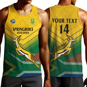 Custom South Africa Rugby Men Tank Top Springboks Go Champions African Pattern