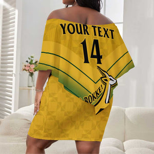 Custom South Africa Rugby Off Shoulder Short Dress Springboks Go Champions African Pattern LT14