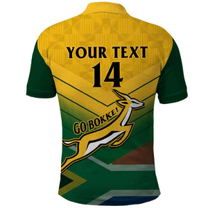 Custom South Africa Rugby Polo Shirt Springboks Go Champions African Pattern