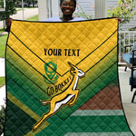 Custom South Africa Rugby Quilt Springboks Go Champions African Pattern