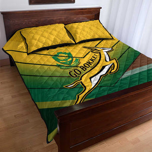 Custom South Africa Rugby Quilt Bed Set Springboks Go Champions African Pattern