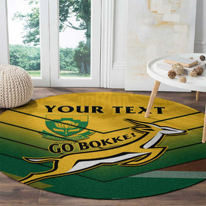 Custom South Africa Rugby Round Carpet Springboks Go Champions African Pattern