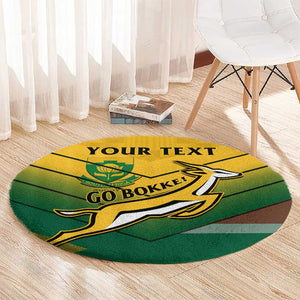 Custom South Africa Rugby Round Carpet Springboks Go Champions African Pattern