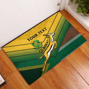 Custom South Africa Rugby Rubber Doormat Springboks Go Champions African Pattern