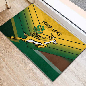 Custom South Africa Rugby Rubber Doormat Springboks Go Champions African Pattern