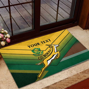 Custom South Africa Rugby Rubber Doormat Springboks Go Champions African Pattern