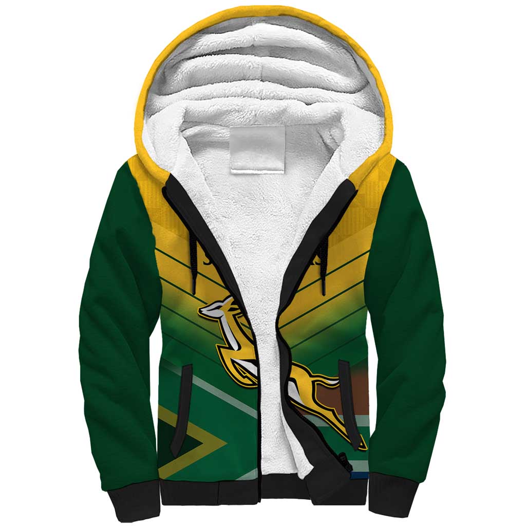 Custom South Africa Rugby Sherpa Hoodie Springboks Go Champions African Pattern