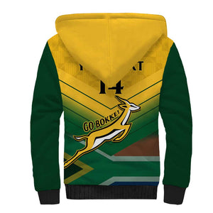 Custom South Africa Rugby Sherpa Hoodie Springboks Go Champions African Pattern