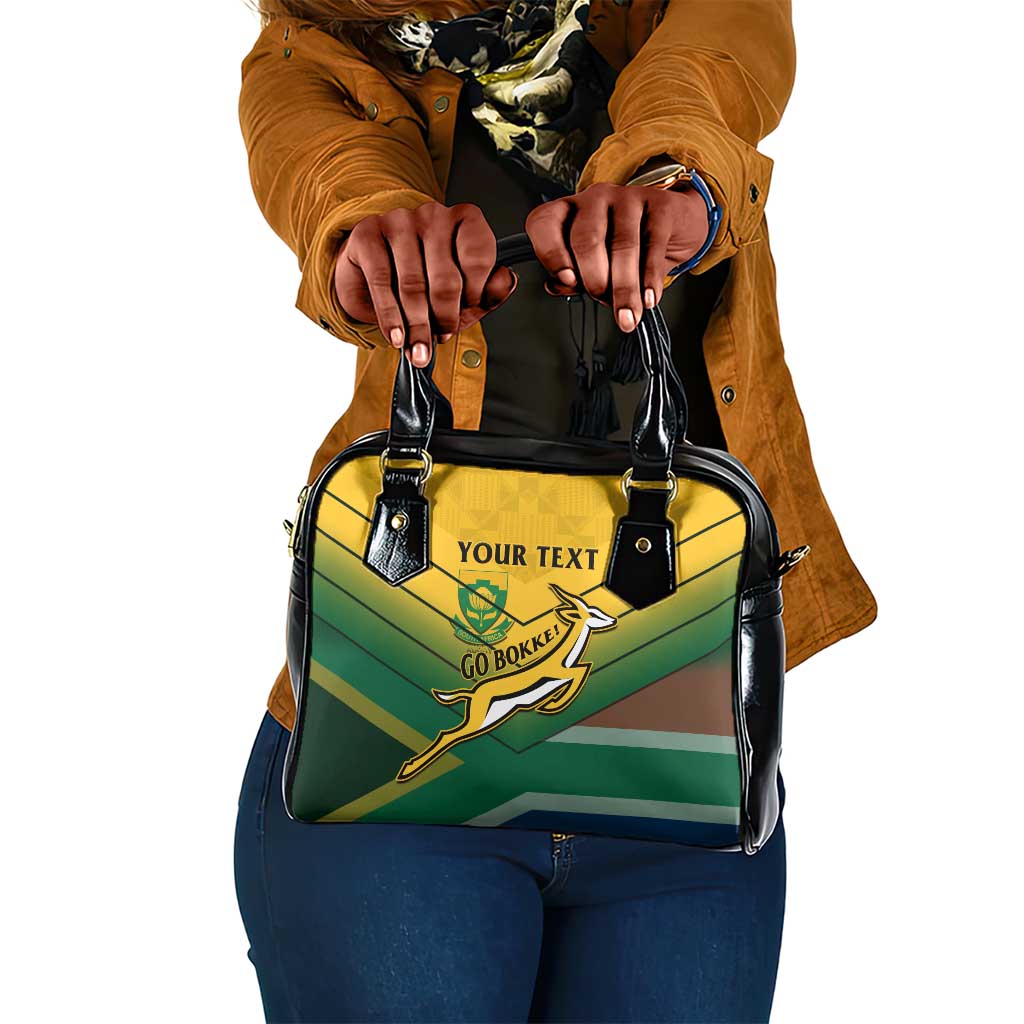 Custom South Africa Rugby Shoulder Handbag Springboks Go Champions African Pattern