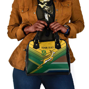 Custom South Africa Rugby Shoulder Handbag Springboks Go Champions African Pattern