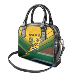 Custom South Africa Rugby Shoulder Handbag Springboks Go Champions African Pattern