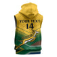 Custom South Africa Rugby Sleeveless Hoodie Springboks Go Champions African Pattern - African Pride