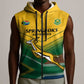 Custom South Africa Rugby Sleeveless Zip Hoodie Springboks Go Champions African Pattern - African Pride