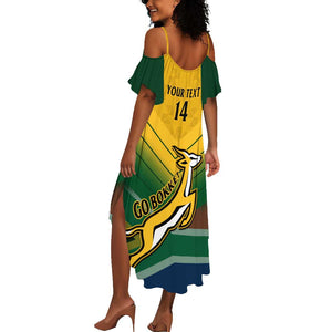 Custom South Africa Rugby Summer Maxi Dress Springboks Go Champions African Pattern