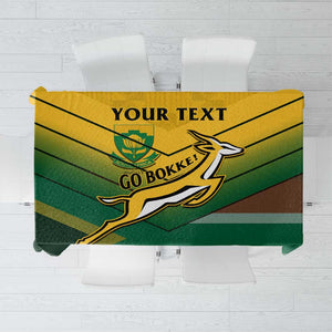 Custom South Africa Rugby Tablecloth Springboks Go Champions African Pattern