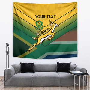 Custom South Africa Rugby Tapestry Springboks Go Champions African Pattern