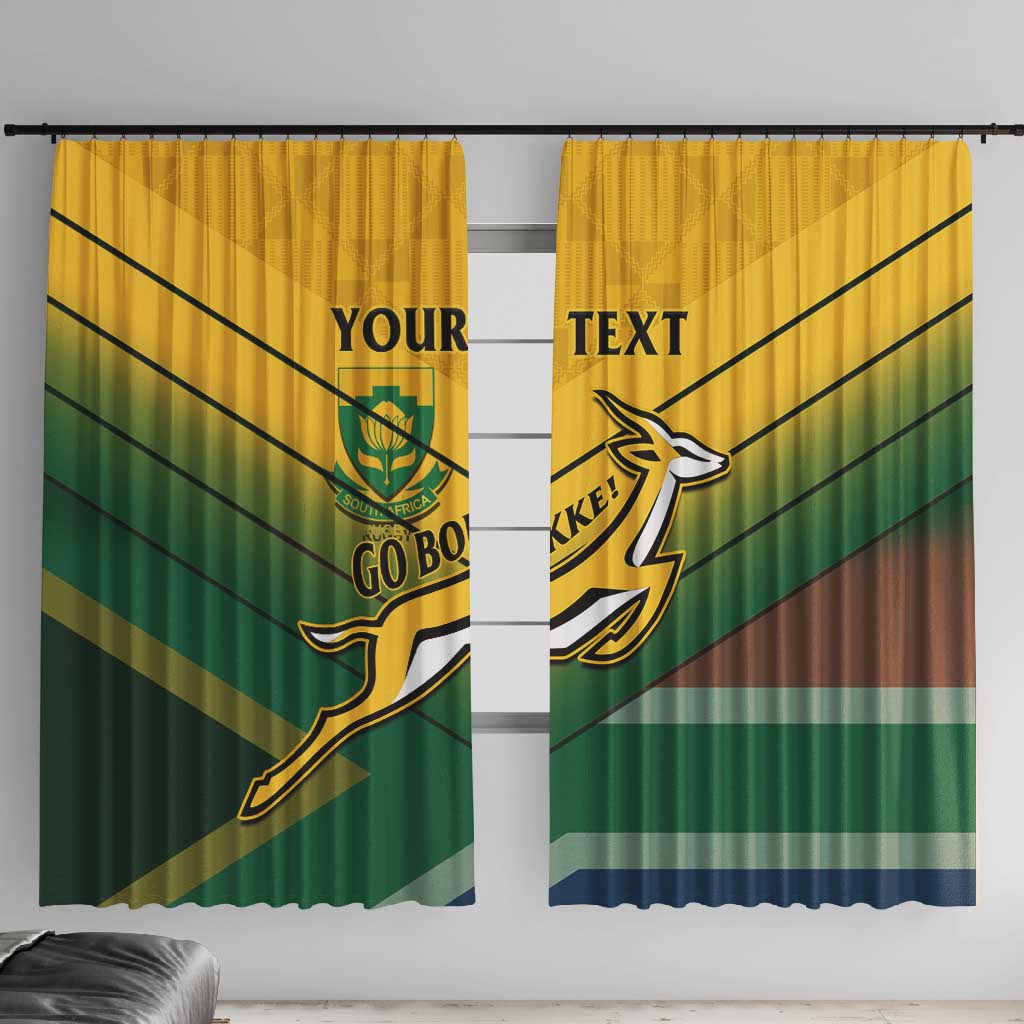 Custom South Africa Rugby Window Curtain Springboks Go Champions African Pattern