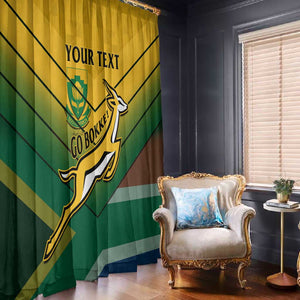 Custom South Africa Rugby Window Curtain Springboks Go Champions African Pattern