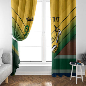 Custom South Africa Rugby Window Curtain Springboks Go Champions African Pattern