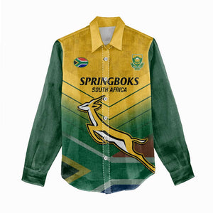 Custom South Africa Rugby Women Casual Shirt Springboks Go Champions African Pattern