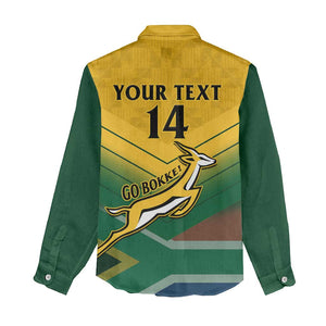 Custom South Africa Rugby Women Casual Shirt Springboks Go Champions African Pattern