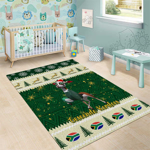 Custom South Africa Rugby Christmas Area Rug Geseende Kersfees Springboks African Pattern