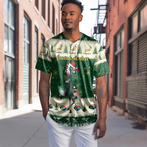 Custom South Africa Rugby Christmas Baseball Jersey Geseende Kersfees Springboks African Pattern