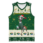 Custom South Africa Rugby Christmas Basketball Jersey Geseende Kersfees Springboks African Pattern LT14