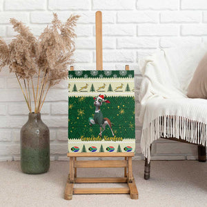 Custom South Africa Rugby Christmas Canvas Wall Art Geseende Kersfees Springboks African Pattern