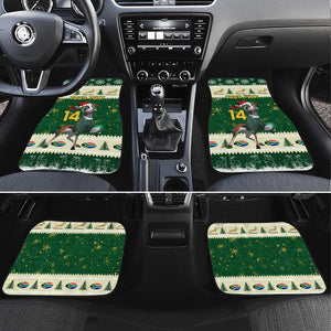 Custom South Africa Rugby Christmas Car Mats Geseende Kersfees Springboks African Pattern