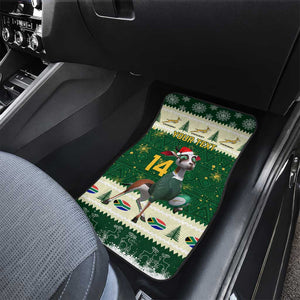 Custom South Africa Rugby Christmas Car Mats Geseende Kersfees Springboks African Pattern