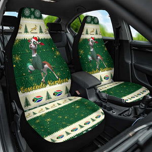 Custom South Africa Rugby Christmas Car Seat Cover Geseende Kersfees Springboks African Pattern