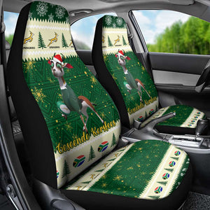 Custom South Africa Rugby Christmas Car Seat Cover Geseende Kersfees Springboks African Pattern