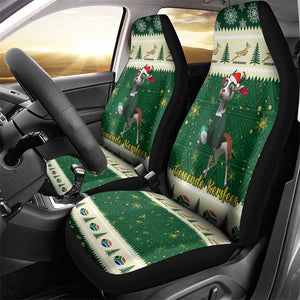 Custom South Africa Rugby Christmas Car Seat Cover Geseende Kersfees Springboks African Pattern