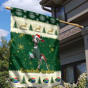 Custom South Africa Rugby Christmas Garden Flag Geseende Kersfees Springboks African Pattern