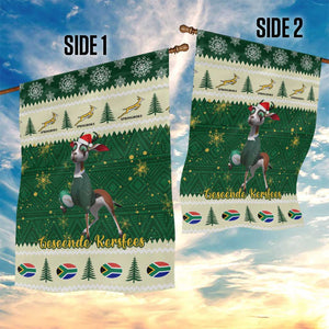 Custom South Africa Rugby Christmas Garden Flag Geseende Kersfees Springboks African Pattern