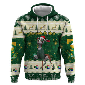 Custom South Africa Rugby Christmas Hoodie Geseende Kersfees Springboks African Pattern