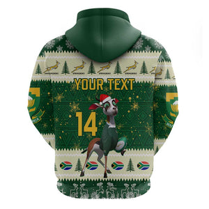 Custom South Africa Rugby Christmas Hoodie Geseende Kersfees Springboks African Pattern