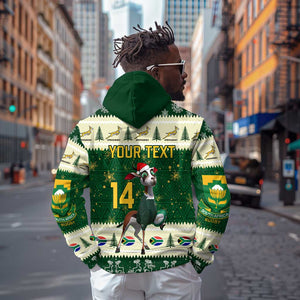 Custom South Africa Rugby Christmas Hoodie Geseende Kersfees Springboks African Pattern