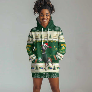 Custom South Africa Rugby Christmas Hoodie Dress Geseende Kersfees Springboks African Pattern